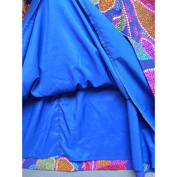 Sugar Lips Dress Size XL Bold Colorful Artwear Floral Puff‎ Sleeves Textile Art - Picture 5 of 9